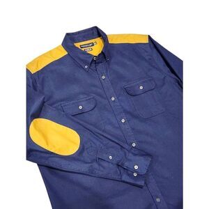 Southern Tide double chest pocket button up mens large Elbow pad Lyocell cotton.